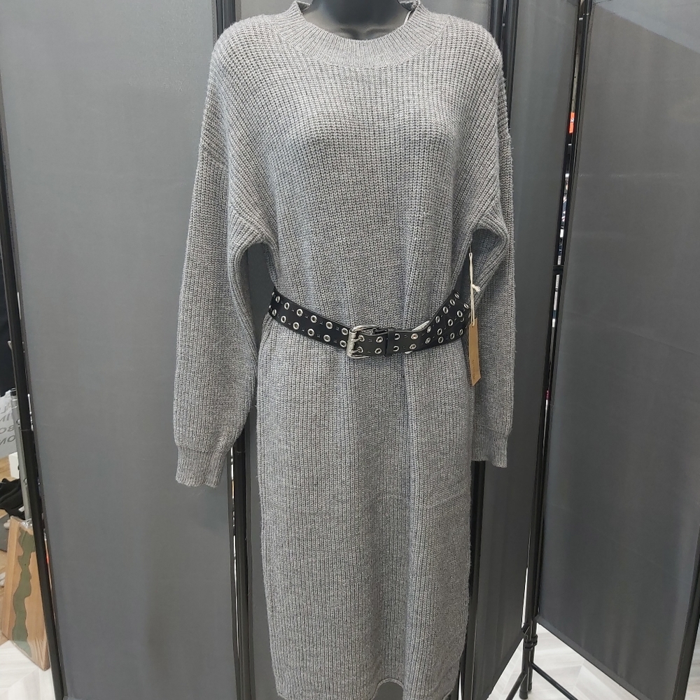 Dreamers by Debut Gray Knit Dress - Picture 1 of 10